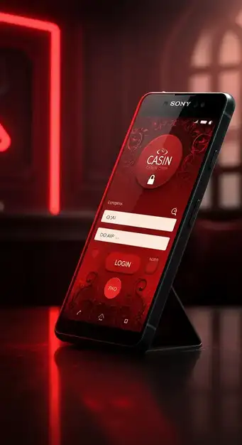 Casino Mate login screen showing username and password fields for secure account access and a 'Forgot Password' link.